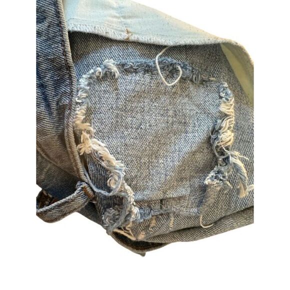 Madewell euc distressed denim jeans size 26 patched frayed inseam straight leg - Picture 7 of 10